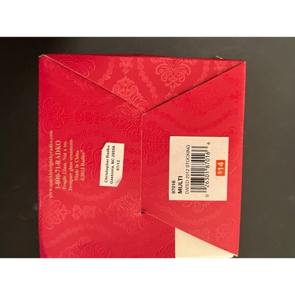 Sparkle Bright By Radko 2012 Christmas Stocking Ornament Bear Glass Handcrafted - Picture 7 of 10